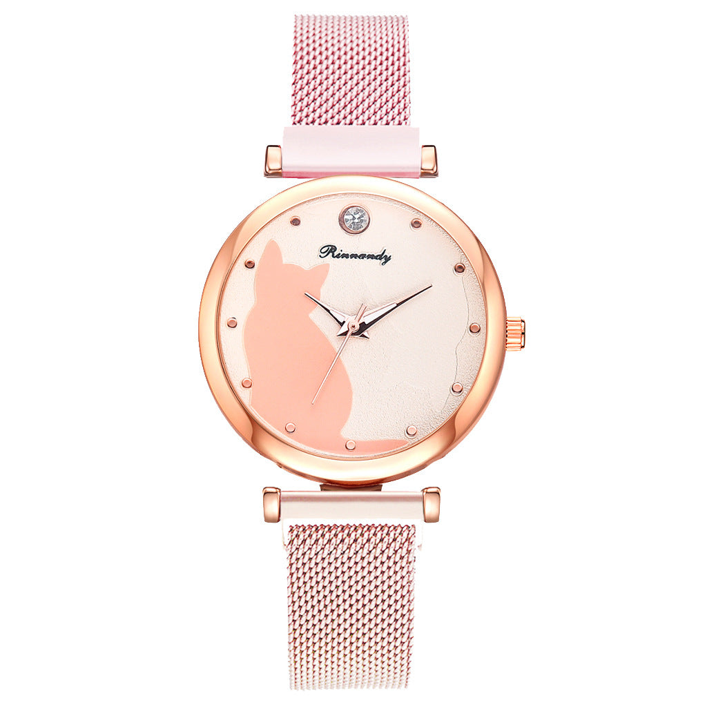 Reloj Textil de Aleación de Cuarzo de Moda para Mujer