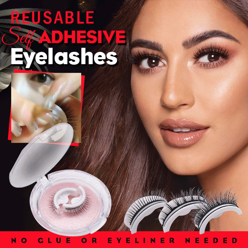 Cils en Vison 3D Réutilisables, Cils Naturels Faux Auto-adhésifs, Maquillage sans Colle, Extension de Cils en Soie