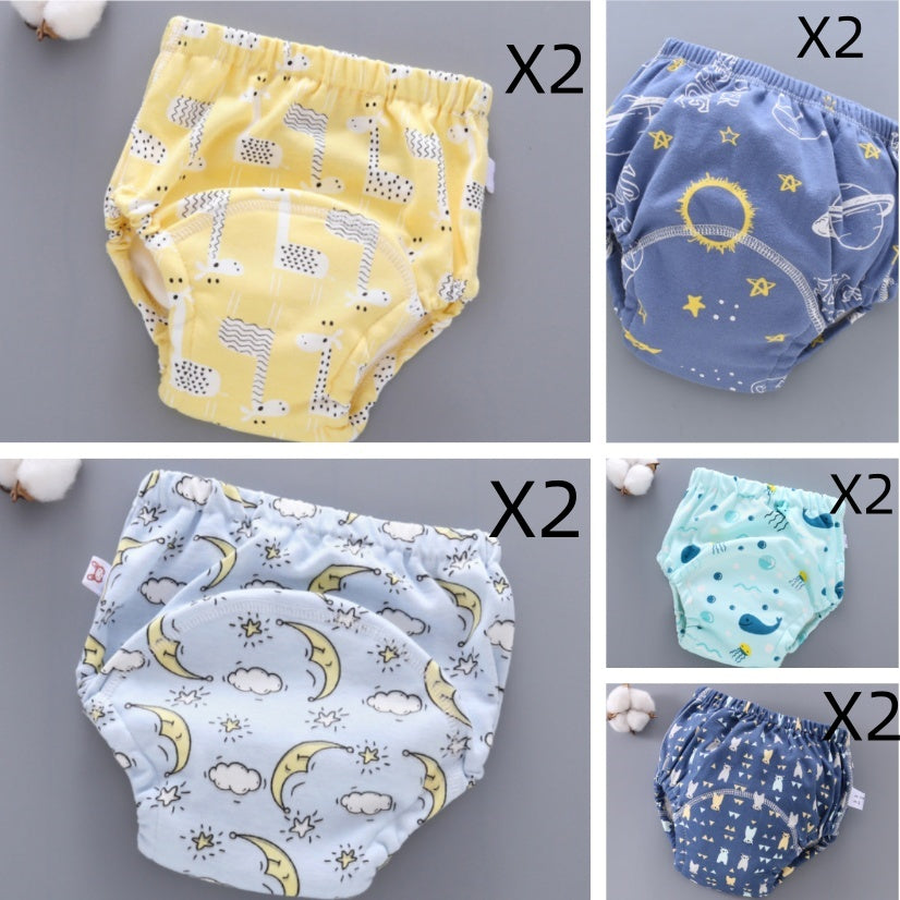 Pantalones de entrenamiento lavables para bebé, cubierta de pañal de gasa de 6 capas