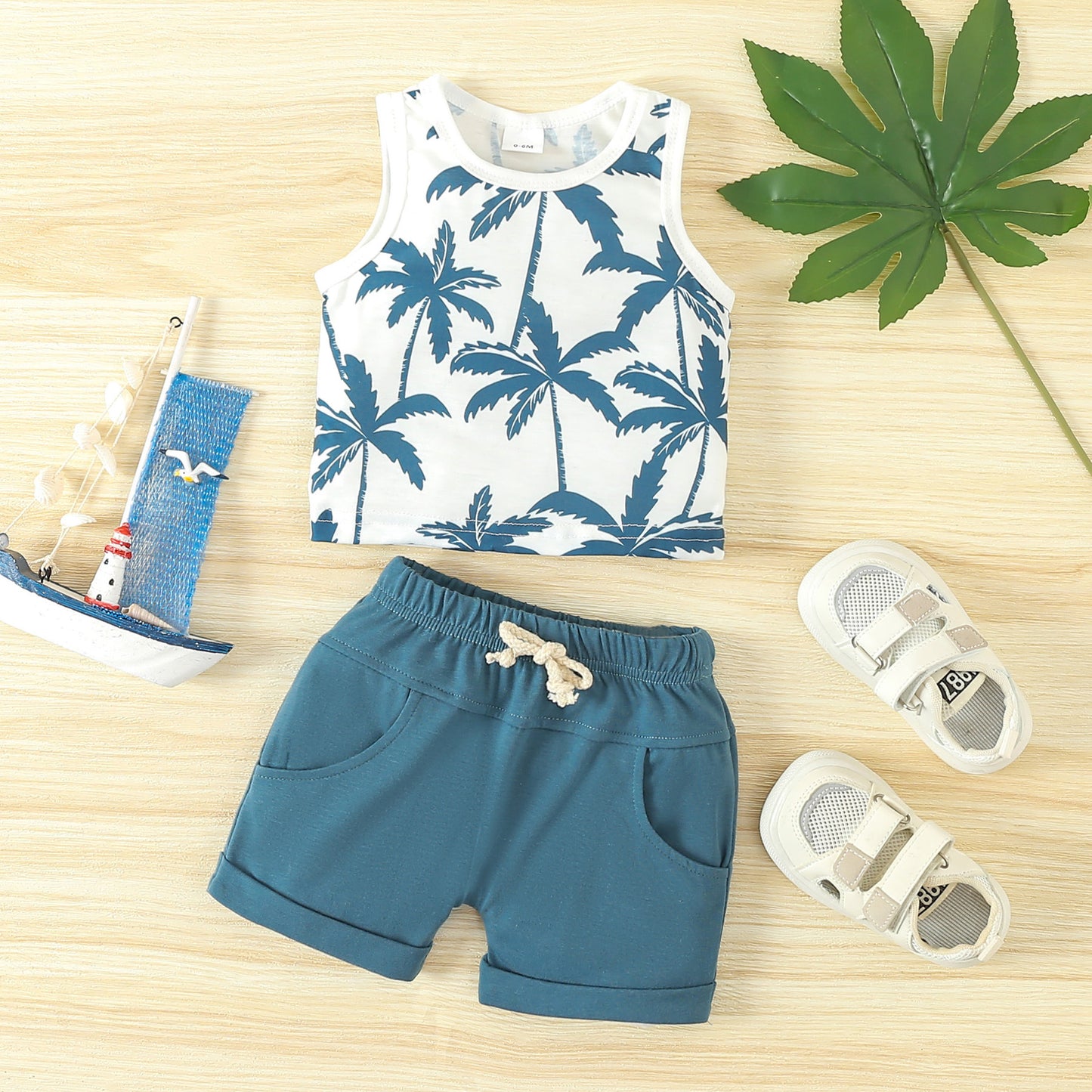 Ensemble gilet et short imprimés Spring Leisure