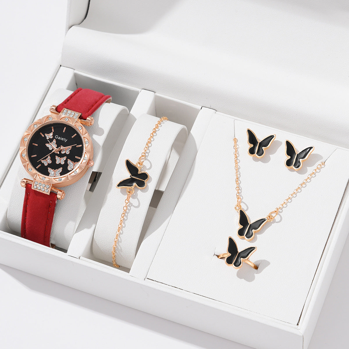 Montre à bracelet numérique simple papillon pour femmes
