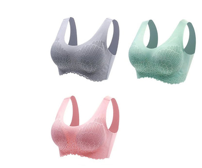 Soutien-gorge de sport en latex thaïlandais naturel 4.0 Angel Wings sans couture une pièce en dentelle pour femme sans armature