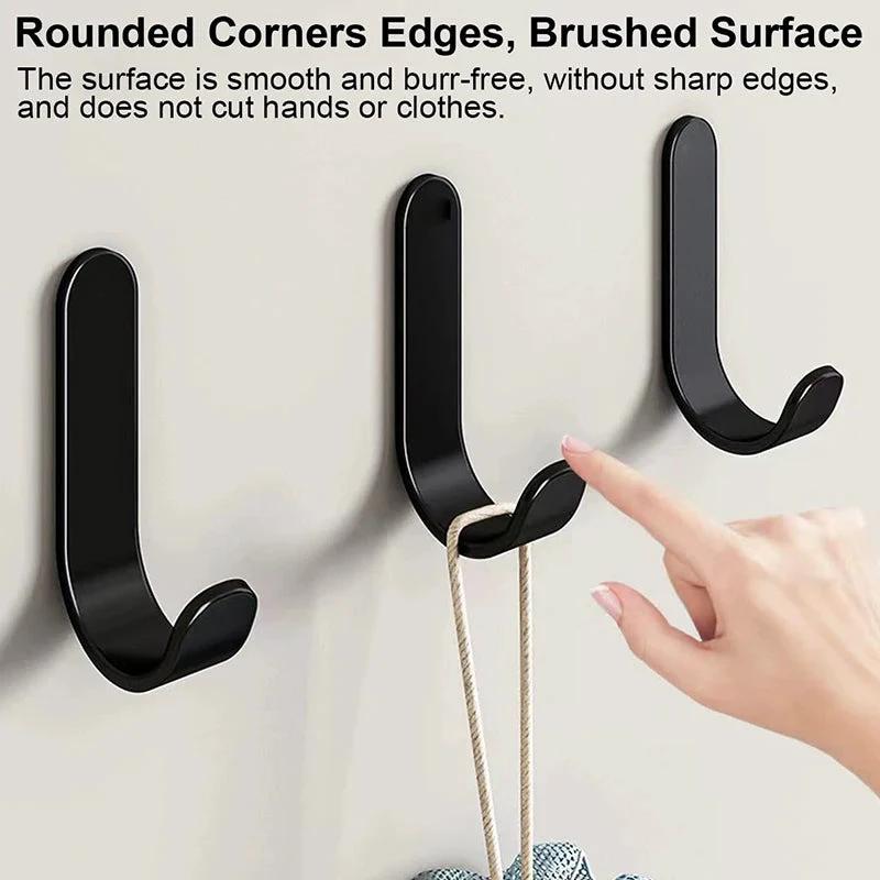 12Pcs Self Adhesive Hooks Heavy Duty Stainless Steel Wall Hooks Waterproof Sticky Hooks Bathroom Hang Towels Keys Coat Bags by eprolo