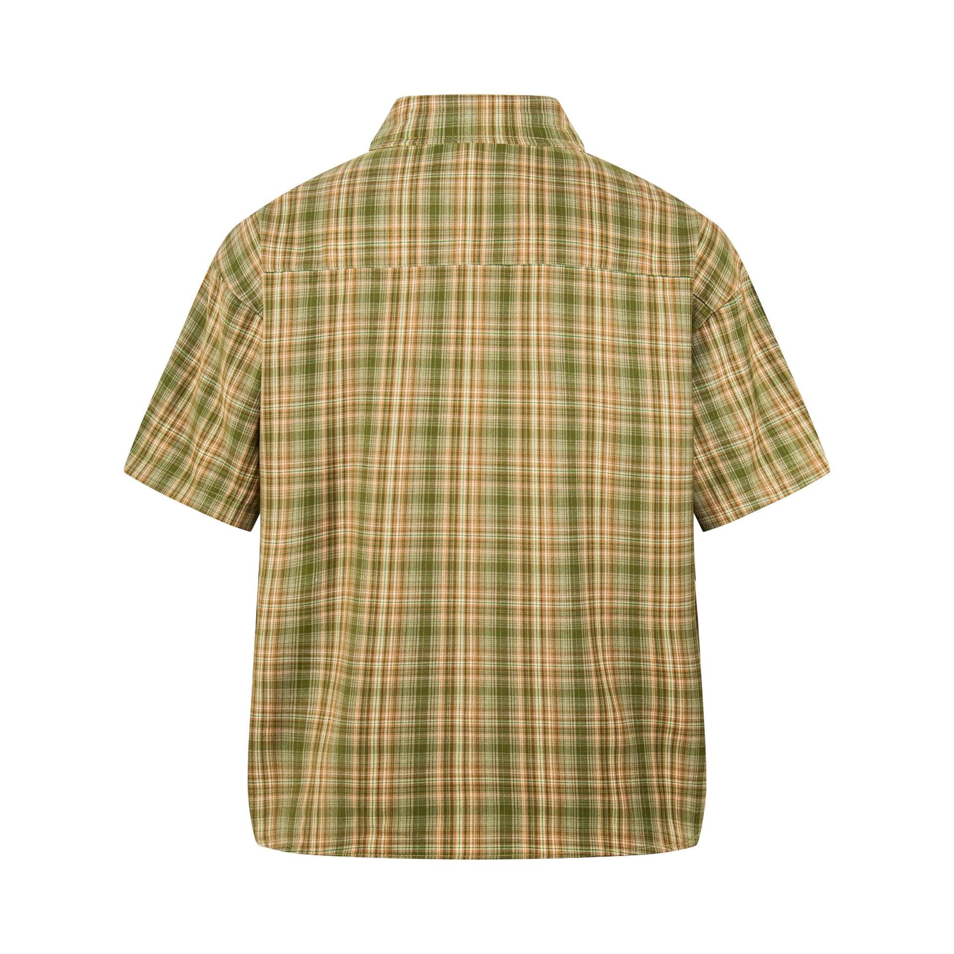 Chemise brodée fille aux cheveux longs et chiot