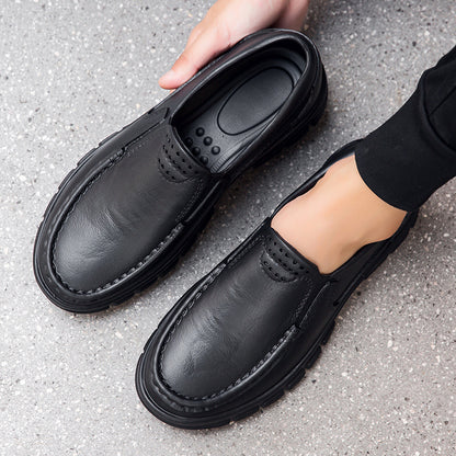 Chaussures en cuir décontractées légères pour hommes