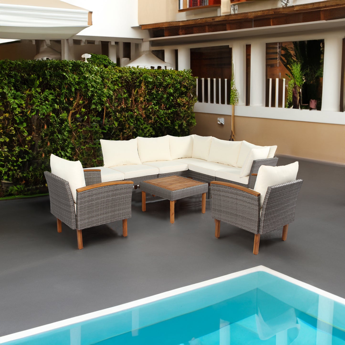 9-piece Patio rattan furniture set