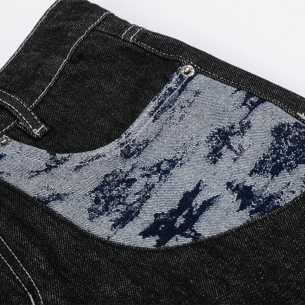 Pantalon micro-évasé décontracté en jean