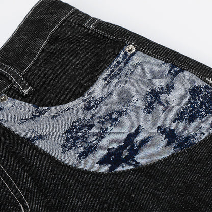 Pantalon micro-évasé décontracté en jean