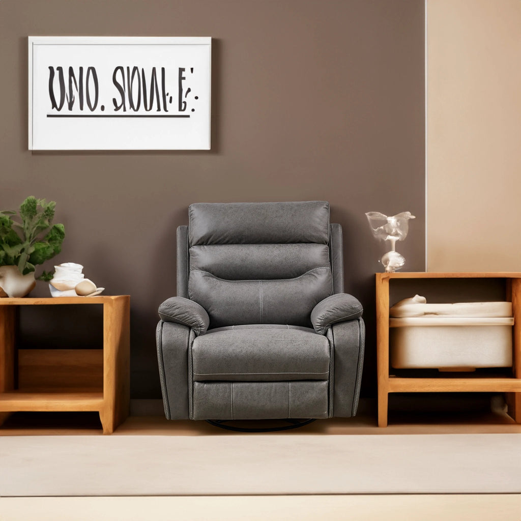 Liyasi Dual OKIN Motor Rocking and 240 Degree Swivel Single Sofa Seat recliner Chair Infinite Position Head rest by eprolo
