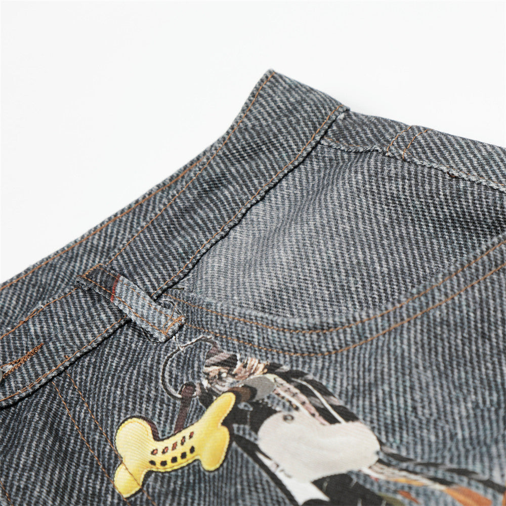 3D digital printing to make used denim five quarter pants