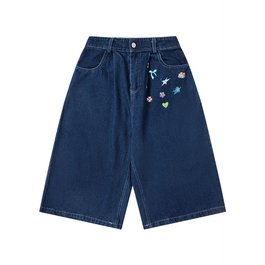 Vaqueros sueltos estampados