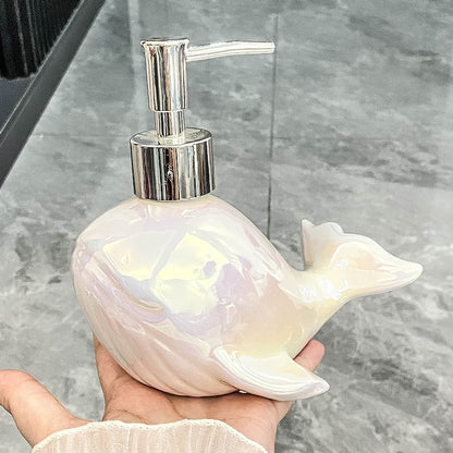 Creative Ceramic Whale Lotion Bottle Household Soap Bottle Shampoo Shower Gel Bottle Hand Sanitizer Bottles Bathroom Supplies by eprolo