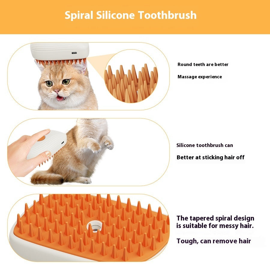 Cepillo de vapor USB recargable para mascotas, peine de masaje en spray, herramientas de aseo para mascotas, peine de vapor para gatos, productos para mascotas