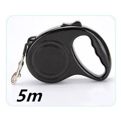 Pet Automatic Telescopic Traction Rope retractable dog leash, AdTec, black, 5m