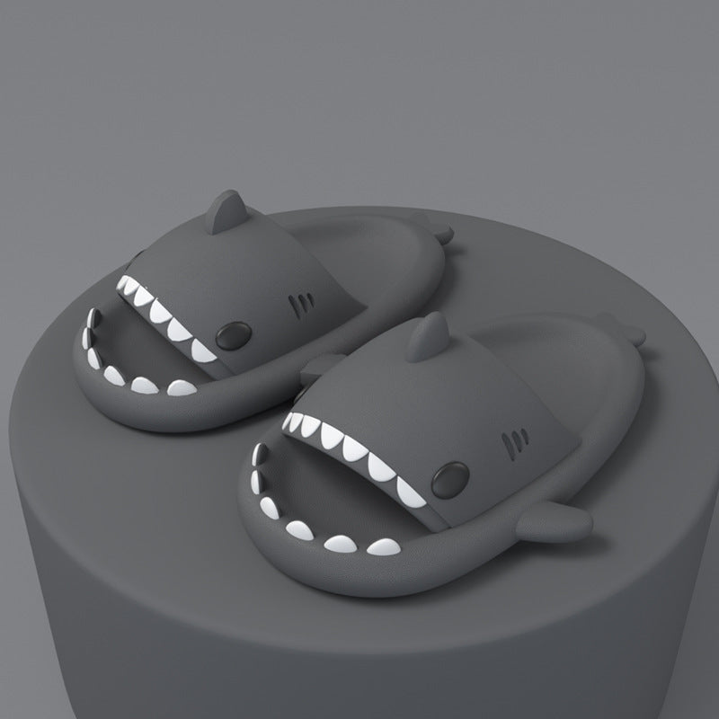 Pantuflas de tiburón de dibujos animados divertidas y bonitas, suaves, para interior y exterior