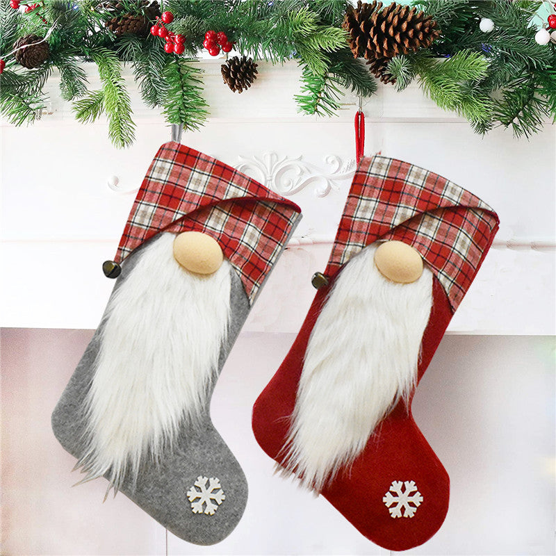 Chaussettes de Noël, Arbre de Noël, Cheminée, Chaussettes décoratives, Ornement suspendu, Sac à bonbons, Porte-cadeaux, Décoration à suspendre
