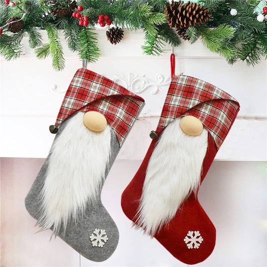 Chaussettes de Noël, Arbre de Noël, Cheminée, Chaussettes décoratives, Ornement suspendu, Sac à bonbons, Porte-cadeaux, Décoration à suspendre