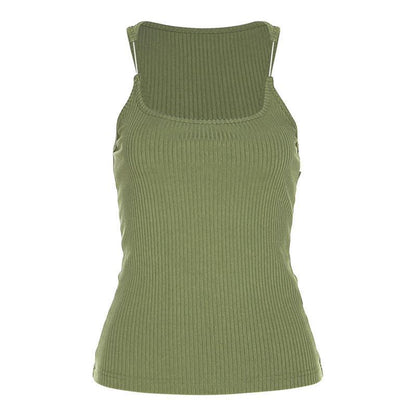 Débardeur invisible Y2K, gilet, mode, coupe ajustée, col en U, haut, vêtements d'été pour femmes
