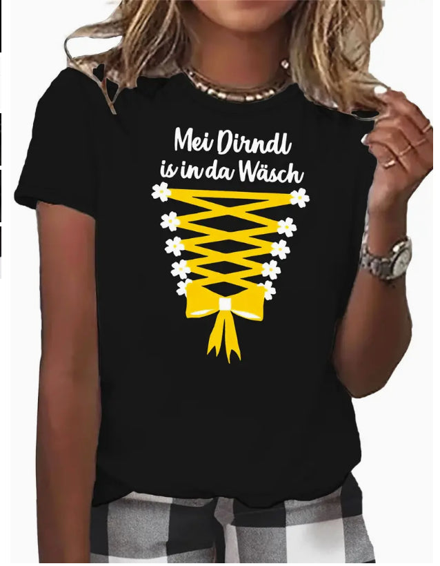 Camisa informal de manga corta y cuello redondo con estampado digital 3D
