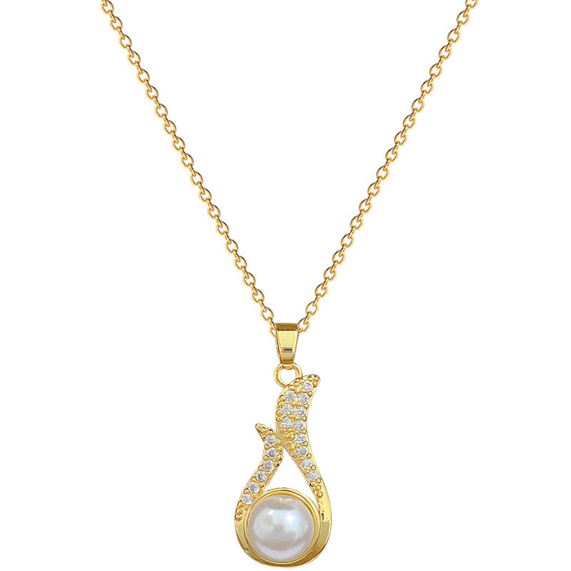 Parure Collier et Boucles d'Oreilles Luxe Léger Perle et Diamants