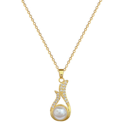 Parure Collier et Boucles d'Oreilles Luxe Léger Perle et Diamants