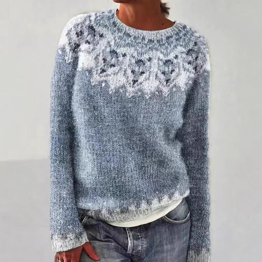 Suéter de manga larga con cuello redondo, suelto y elegante, Hot Sale