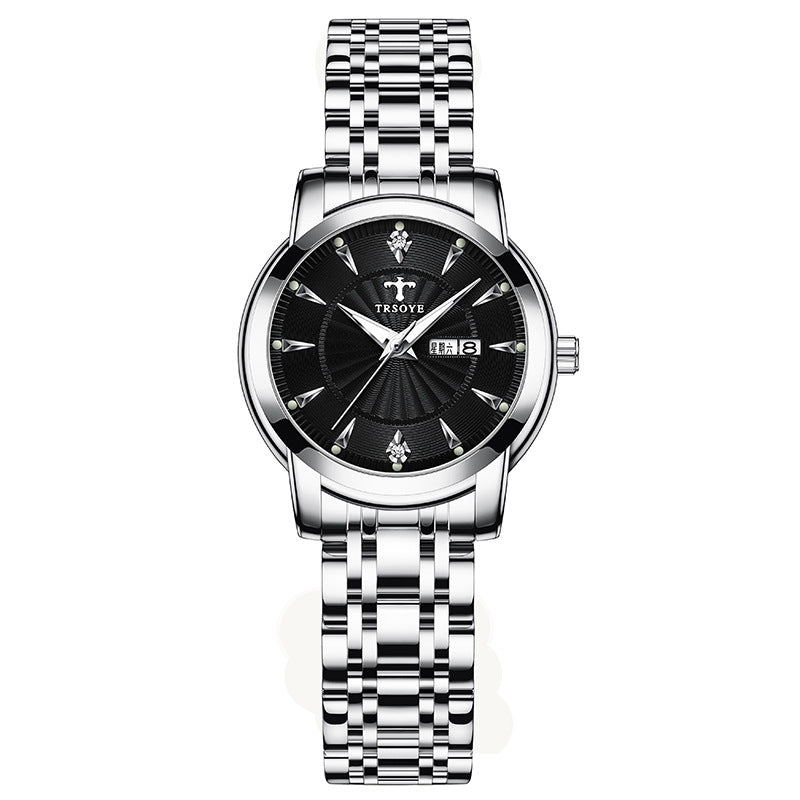 Pequeño y exquisito reloj de cuarzo impermeable luminoso sencillo para mujer