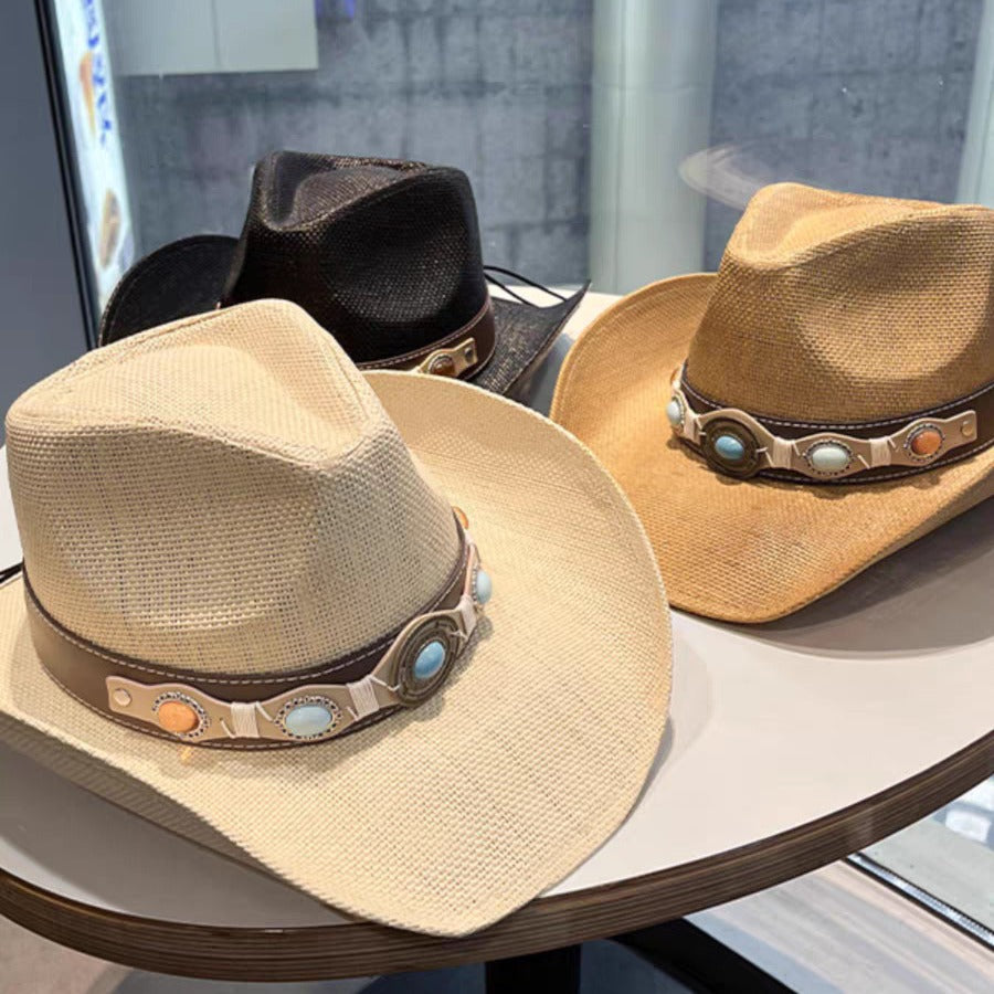 Sombrero fedora de estilo étnico para exteriores de verano