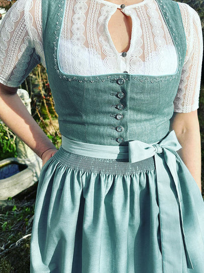 Robe longue de style français pour femme avec nœud papillon