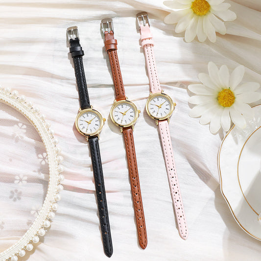 Petite Montre Élégante à Quartz pour Étudiante, Exquise et Haut de Gamme pour Femme