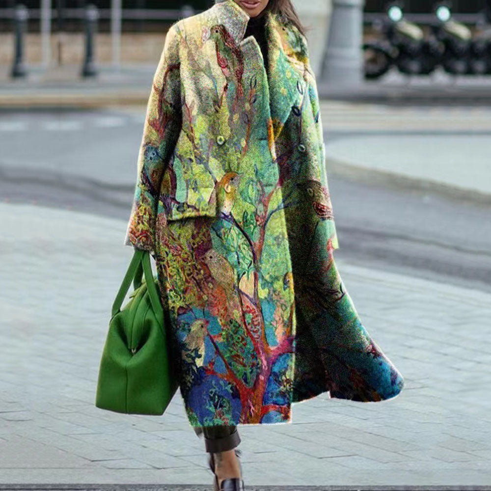 Manteau à carreaux à manches longues pour femmes, assorti de couleurs