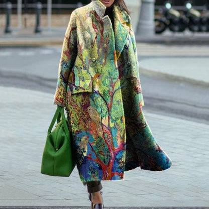 Manteau à carreaux à manches longues pour femmes, assorti de couleurs