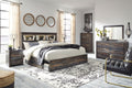 Dark Brown King Bookcase Bed & Storage Set 7-Piece Bedroom Furniture-0