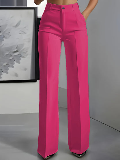 Pantalon minimaliste blanc en polyester pour femme