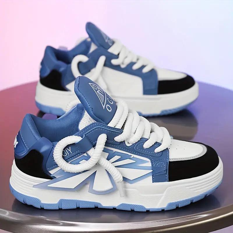 Vance Harajuku Western low-top men's sneakers by AdTec in blue/white with black accents