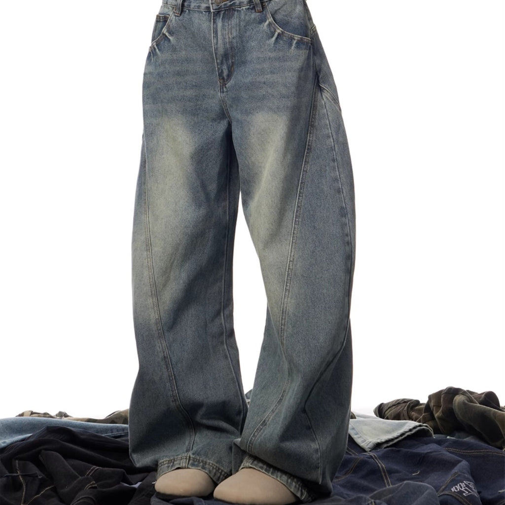 Jean Femme Large Décontracté Rétro Délavé