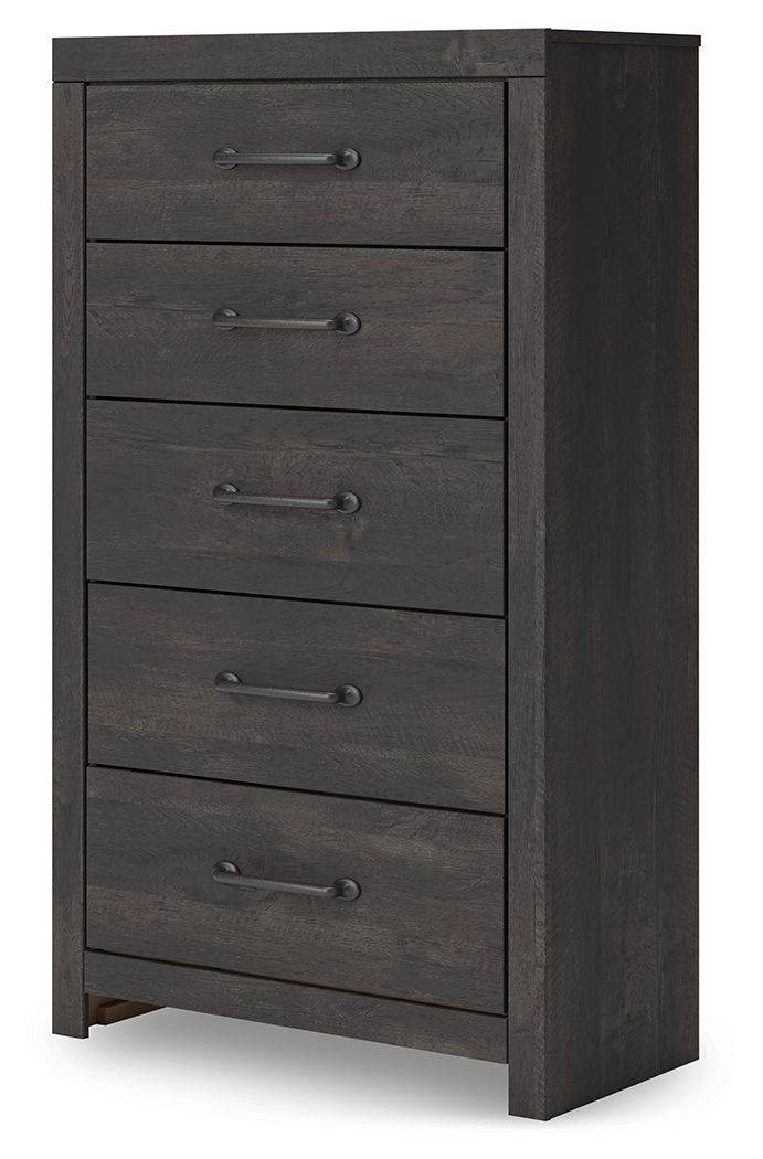 Hollivern - Five Drawer Chest - Dark Gray-1