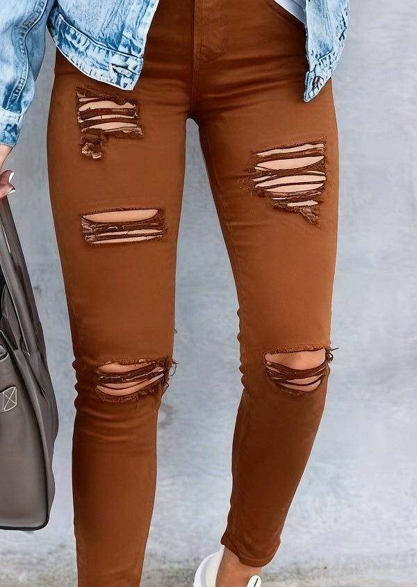 Leggings de mujer elásticos rotos en blanco y negro