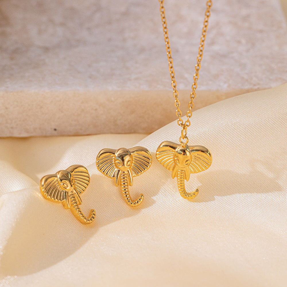 Juego de joyas de acero inoxidable para mujer: collar y pendientes