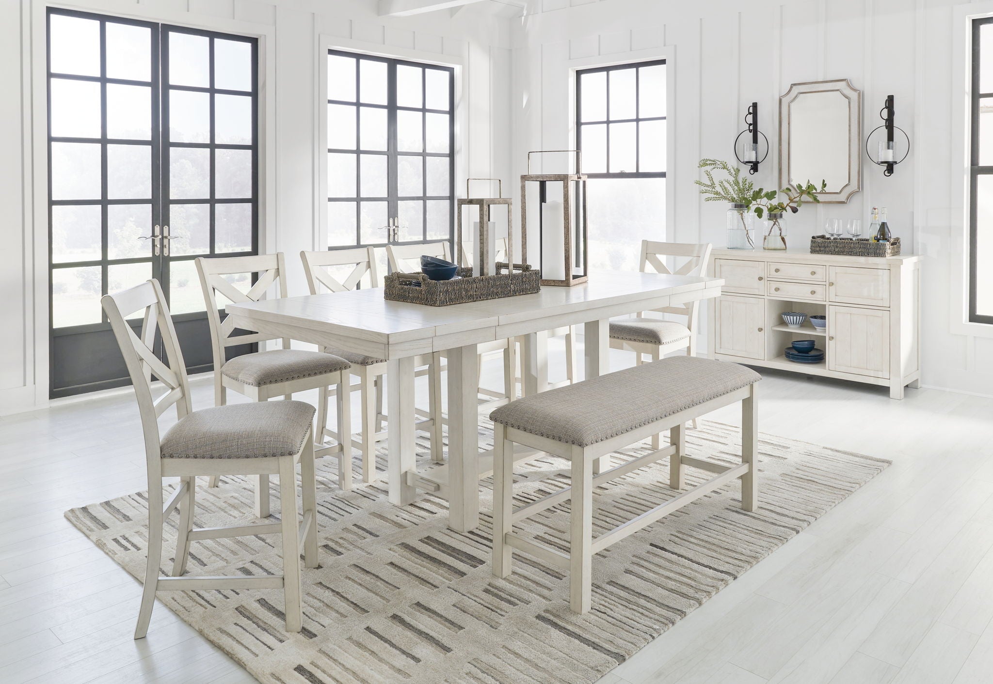 Robbinsdale - Rectangular Counter Height Dining Extension Table Set-1