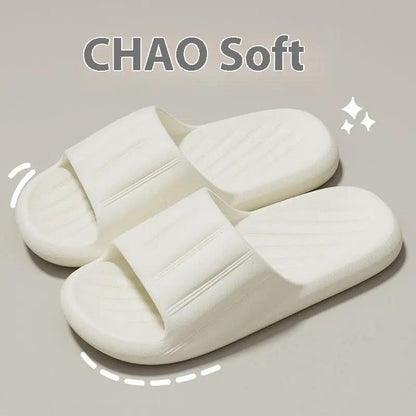 Unisex summer indoor slippers by AdTec, white slide-on shoes