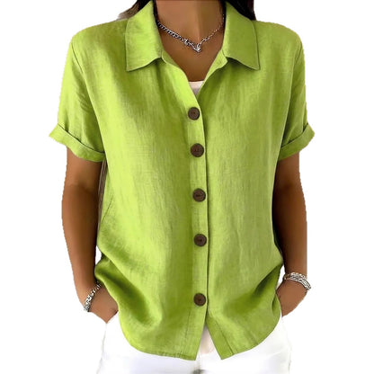 Chemise à manches longues et col à revers pour femme