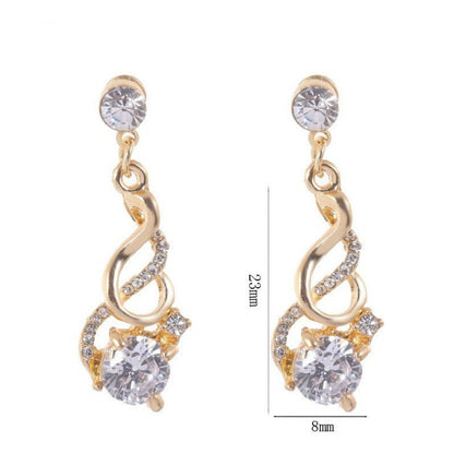Boucles d'oreilles pendantes en cristal de zircon deux pièces