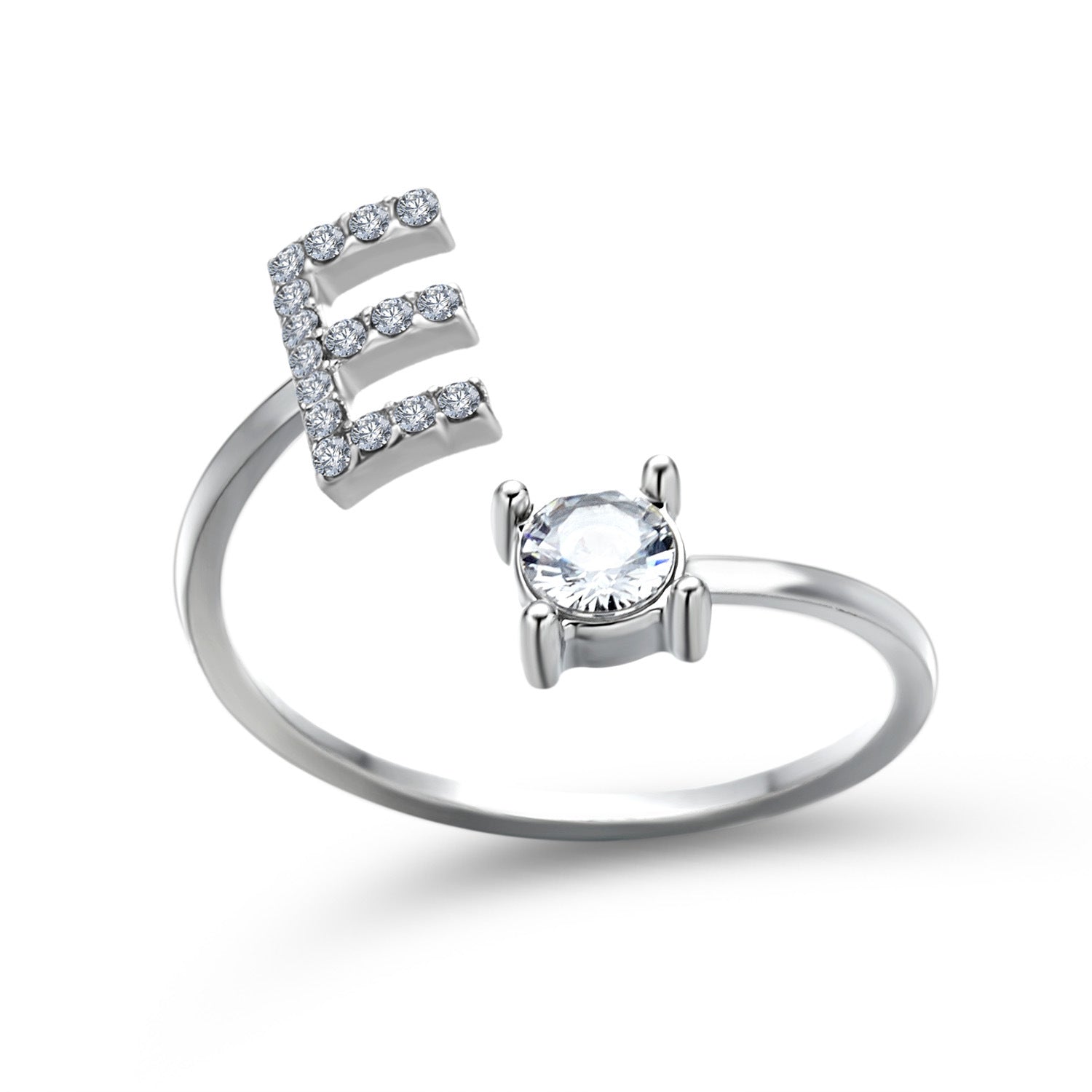 Anillo ajustable de nuevo diseño con 26 letras iniciales, joyería de moda para mujer, joyería simple y elegante