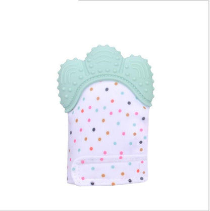 Anneau de dentition pour bébé, gants molaires en silicone anti-morsure, jouets sonores pour enfants