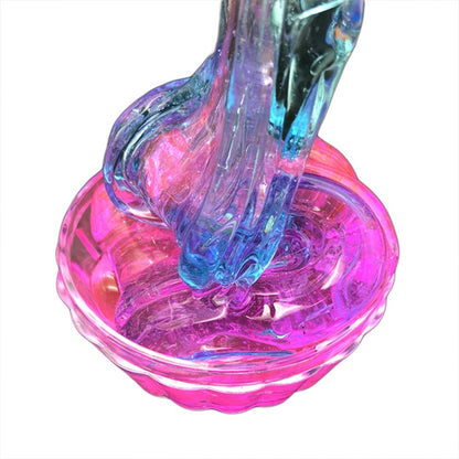Slime boue de cristal multicolore dégradé, assorti aux couleurs