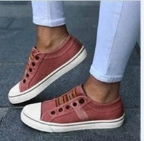 Chaussure en toile extensible à bout rond