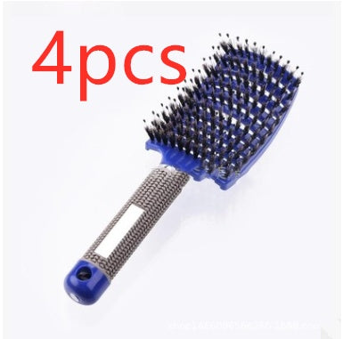 Cepillo para el cabello antinudos Brushy, desenredante para mujer, cerdas de nailon, masajeador de cuero cabelludo, peine para el cabello