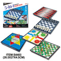Juego de Mesa Plegable Magnético Damas Backgammon Serpientes y Escaleras Ajedrez de Avión