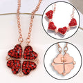 Collier Pendentif Pliable Amour Lat Or Rose Diamant Complet Rouge